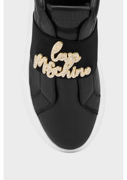 Taş Logolu Deri Sneaker Ayakkabı Bayan Ayakkabı JA15064G1MIA400A modelleri