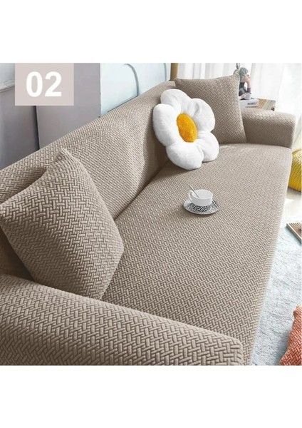 Tuğla Desen 3 Kişilik Lastikli Kanepe Örtüsü | Lastikli Koltuk Örtüsü | Koltuk Kılıfı