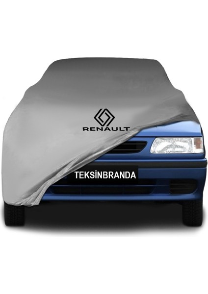Renault 9 Broadway Gri Kumaş Araba Branda Logolu Penye Oto Branda
