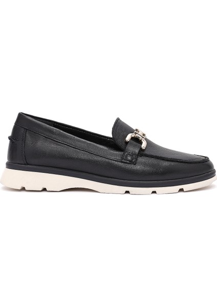 Kadın Siyah Toka Detaylı Comfort Loafer 25SFD153718