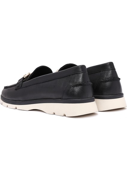Kadın Siyah Toka Detaylı Comfort Loafer 25SFD153718