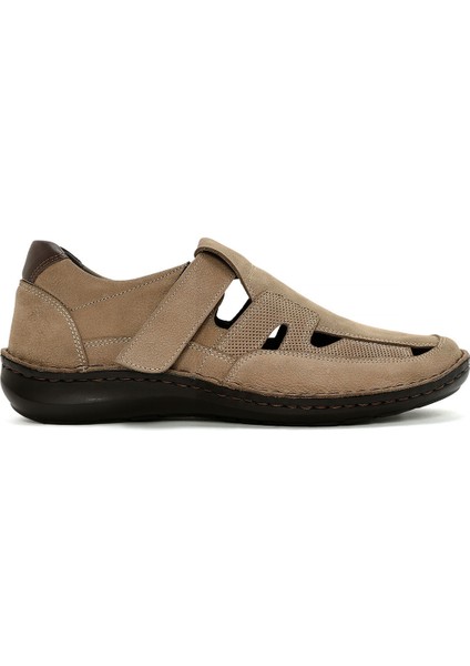 Erkek Siyah Nubuk Deri Sandalet 25SFD7114V3