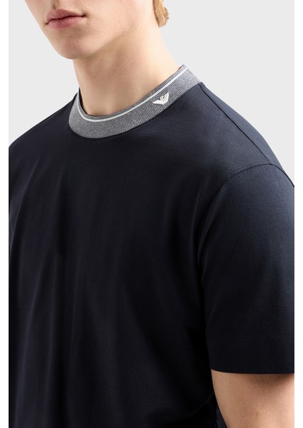 Şerit Detaylı Pamuk Regular Fit Sıfıt Yaka T Shirt Erkek T Shirt EM000853 AF12926 UB118