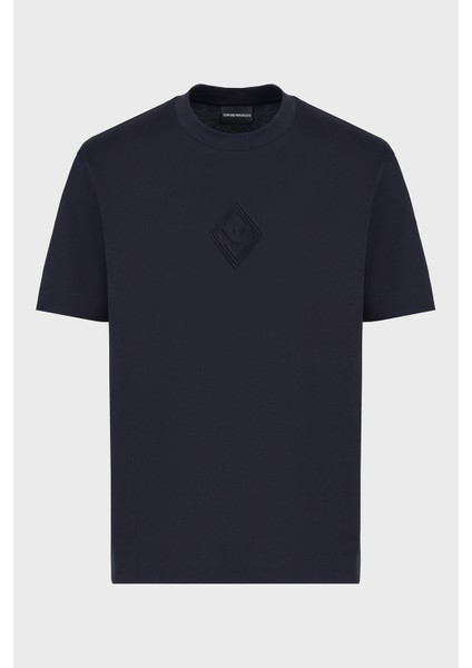 Kabartmalı Logo % 100 Pamuk Regular Fit Bisiklet Yaka T Shirt Erkek T Shirt EM001040 AF13669 UB118 indirimleri
