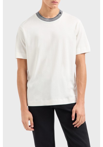 Şerit Detaylı Pamuk Regular Fit Sıfıt Yaka T Shirt Erkek T Shirt EM000853 AF12926 U0003