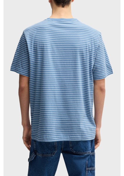 Çizgili Pamuk Relaxed Fit Bisiklet Yaka T Shirt Erkek T Shirt 50499334 462 fiyatları