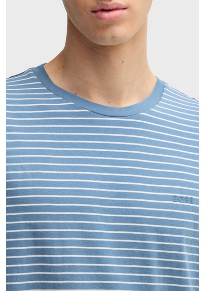 Çizgili Pamuk Relaxed Fit Bisiklet Yaka T Shirt Erkek T Shirt 50499334 462 fırsatları