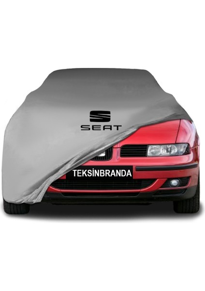 Seat Leon 1 (1996 - 2006) Gri Kumaş Araba Branda Logolu Kumaş Araba Brandası Penye Oto Branda