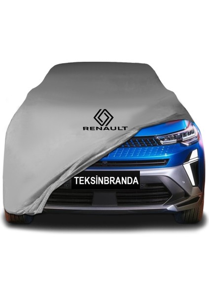 Renault Captur 2 (2019 - ) Gri Kumaş Araba Branda Logolu Penye Oto Branda