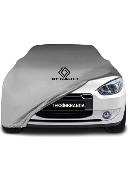 Renault Fluence Gri Kumaş Araba Branda Logolu Penye Oto Branda