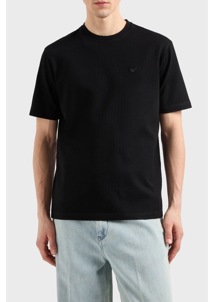 Emporio Arman Pamuklu Regular Fit Kabartmalı Jakarlı T Shirt Erkek T Shirt EM001728 AF14874 FC039
