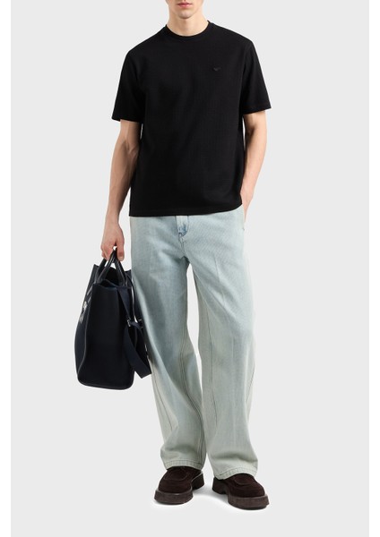 Emporio Arman Pamuklu Regular Fit Kabartmalı Jakarlı T Shirt Erkek T Shirt EM001728 AF14874 FC039 modelleri