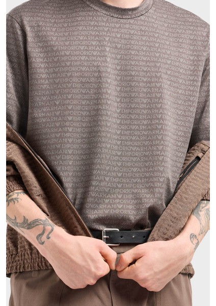 Jakarlı Logo Baskılı Regular Fit Bisiklet Yaka T Shirt Erkek T Shirt EM000787 AF12916 F6052 fırsatları