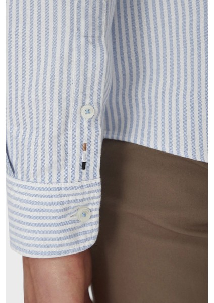 Pamuk Slim Fit Çizgili Gömlek Erkek Gömlek 50520275 450 fırsatları