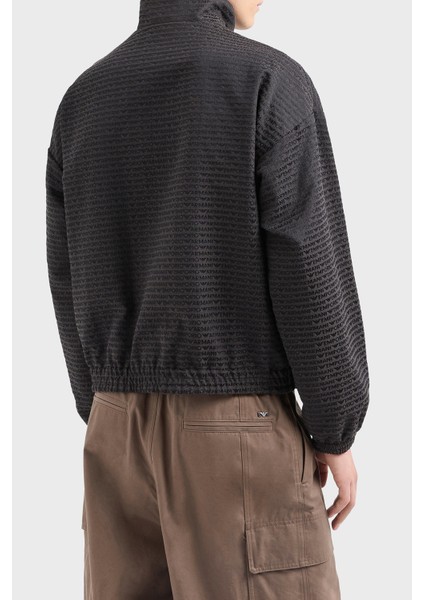 Jakarlı Logo Baskılı Regular Fit Pamuklu Dik Yaka Mont Erkek Mont EM001002 AF13688 U8168 fiyatları