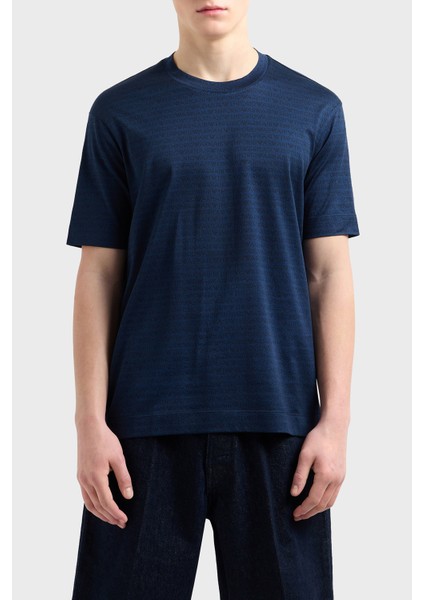 Jakarlı Logo Baskılı Regular Fit Bisiklet Yaka T Shirt Erkek T Shirt EM000787 AF12916 FB224