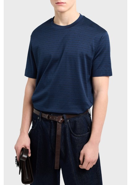 Jakarlı Logo Baskılı Regular Fit Bisiklet Yaka T Shirt Erkek T Shirt EM000787 AF12916 FB224 fırsatları