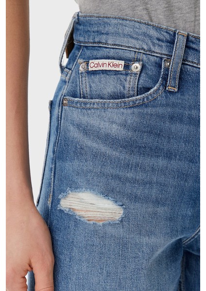 Pamuklu Mom Fit Yüksek Bel Düz Paça Jeans J20J2251401A4 Bayan Kot Pantolon J20J225140 1A4 fırsatları