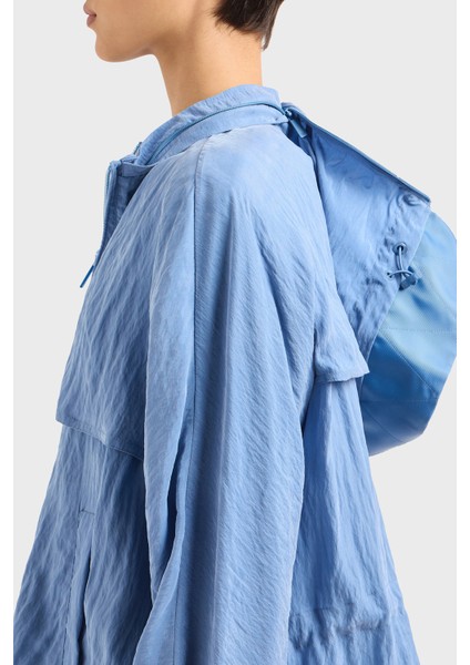 Regular Fit Çıkarılabilir Kapüşonlu Cupro Ceket Bayan Ceket EW000642 AF12644 U9324 fırsatları