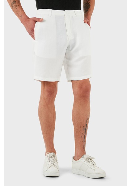 Keten Regular Fit Normal Bel Suni Ipek Twill Short Erkek Short 8NZS67 Znfnz 1100