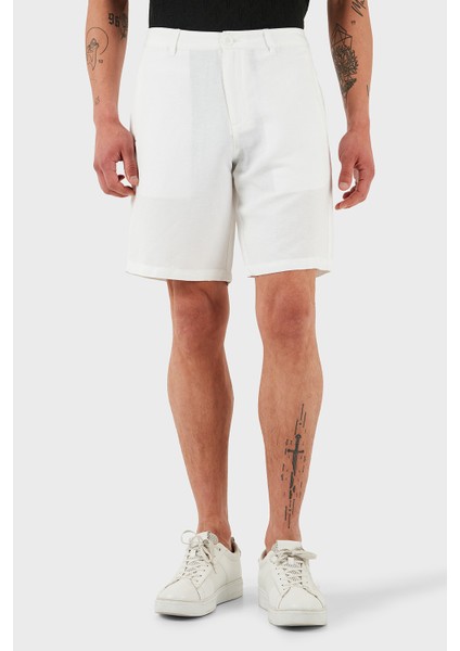Keten Regular Fit Normal Bel Suni Ipek Twill Short Erkek Short 8NZS67 Znfnz 1100