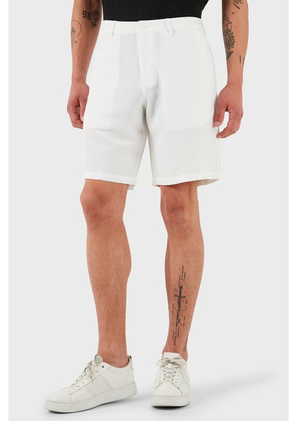 Keten Regular Fit Normal Bel Suni Ipek Twill Short Erkek Short 8NZS67 Znfnz 1100