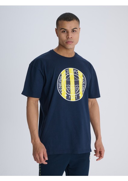 Erkek Trıbun Çubuklu Logo Tshırt