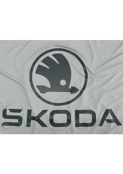 Skoda Kamiq Gri Kumaş Araba Branda Logolu Penye Oto Branda