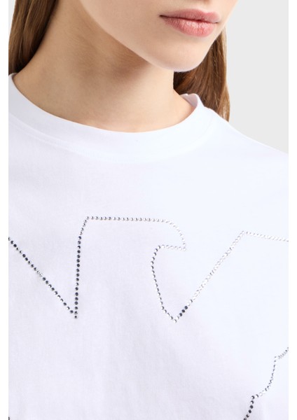 Pamuk Regular Fit Bisiklet Yaka Crop T Shirt Bayan T Shirt EW000897 AF12573 U0002