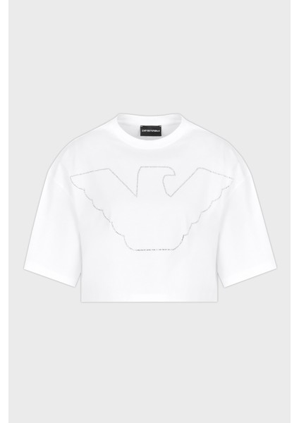 Pamuk Regular Fit Bisiklet Yaka Crop T Shirt Bayan T Shirt EW000897 AF12573 U0002