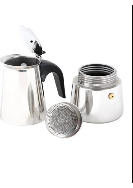 Espresso Kahve Makine Paslanmaz Çelik Indüksiyonlu Moka Pot 300ML Koleksiyon 1 Adet
