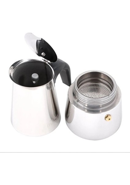 Espresso Kahve Makine Paslanmaz Çelik Indüksiyonlu Moka Pot 300ML Koleksiyon 1 Adet
