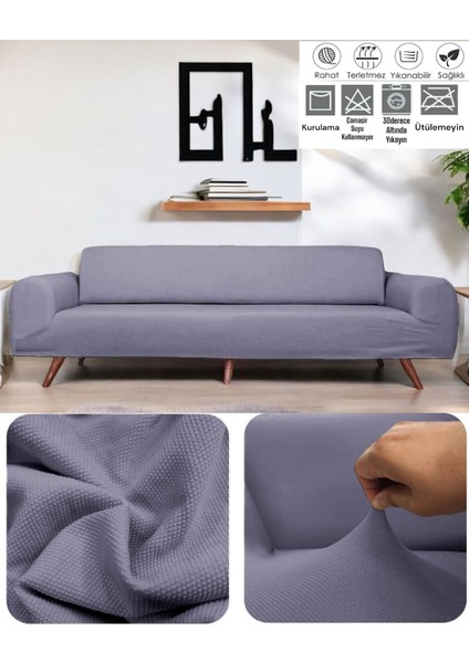 Balpeteği 3 Kişilik Lastikli Koltuk Kılıfı Çekyat Koltuk Örtüsü Streç Esnek Kanepe Kılıfı