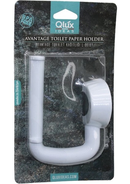 QLUX L-00107 AVANTAGE TUVALET KAĞITLIK BEYAZ PLASTİK YAPIŞKANLI - VİDALI MONTAJ (3791)