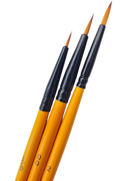 3 'lü Ince Detay Fırça Seti 5/0, 2/0 ve 2 Numara ( Akrilik, Yağlı, Tezhip ve Minyatür ) Yeni Set fiyatları