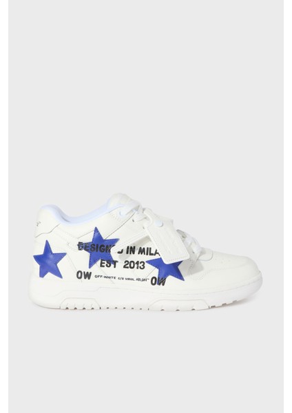 Yıldız Baskılı Deri Sneaker Ayakkabı Erkek Ayakkabı OMIA189S25LEA00D 0145