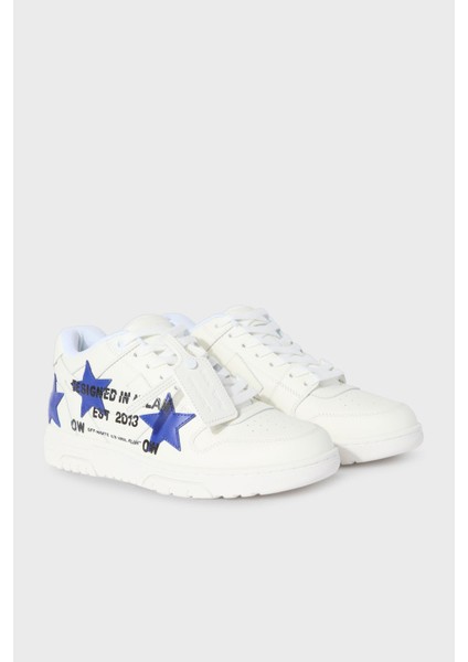 Yıldız Baskılı Deri Sneaker Ayakkabı Erkek Ayakkabı OMIA189S25LEA00D 0145