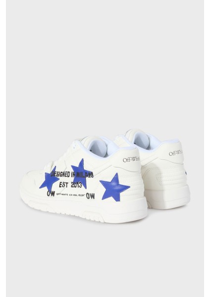 Yıldız Baskılı Deri Sneaker Ayakkabı Erkek Ayakkabı OMIA189S25LEA00D 0145