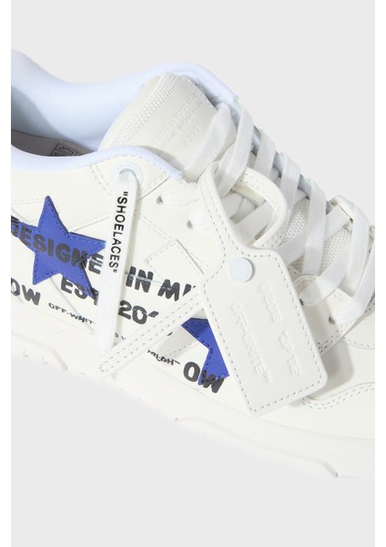 Yıldız Baskılı Deri Sneaker Ayakkabı Erkek Ayakkabı OMIA189S25LEA00D 0145