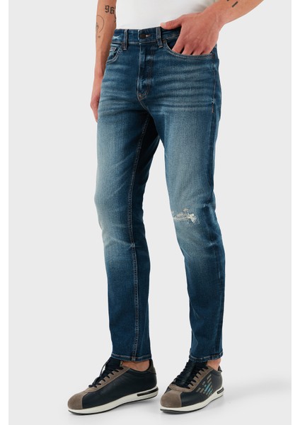 Streç Pamuklu Regular Fit Normal Bel Düz Paça Jeans Erkek Kot Pantolon 50534683 405 modelleri