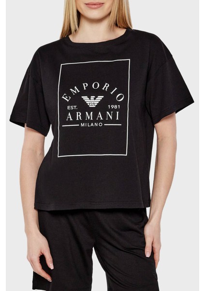 Pamuk Oversize Fit Bisiklet Yaka Logolu T Shirt Bayan T Shirt EW000553 AF10887 UC001