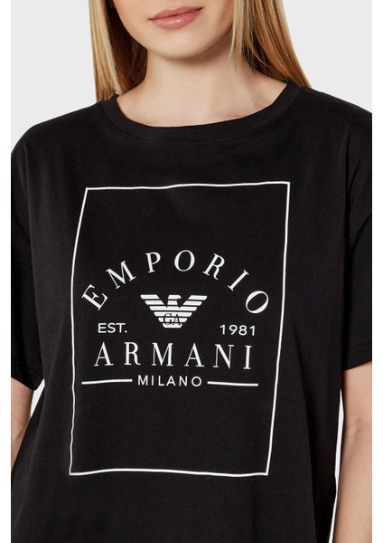 Pamuk Oversize Fit Bisiklet Yaka Logolu T Shirt Bayan T Shirt EW000553 AF10887 UC001 fırsatları