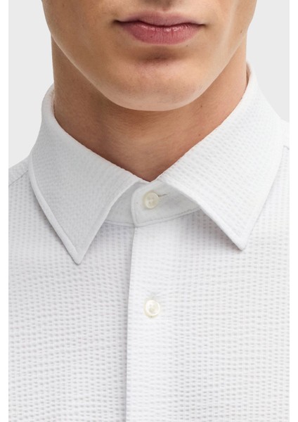 Dokulu Slim Fit Uzun Kollu Gömlek Erkek Gömlek 50539858 100 indirimleri