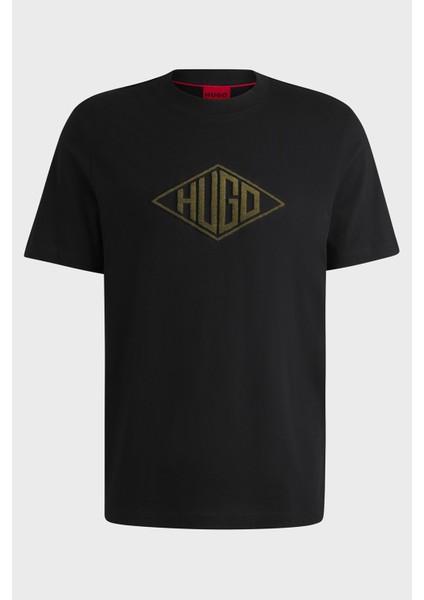 Pamuklu Geometrik Logo Nakışlı Regular Fit Bisiklet Yaka T Shirt Erkek T Shirt 50534934 001 indirimleri
