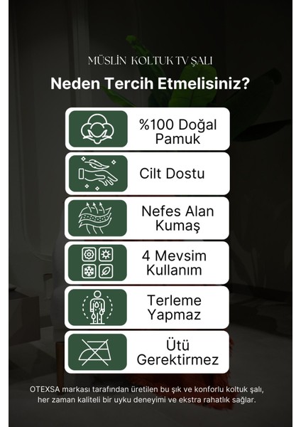 Indigo Müslin Koltuk Şalı / Tv Battaniyesi (100 x 200 Cm) fırsatları