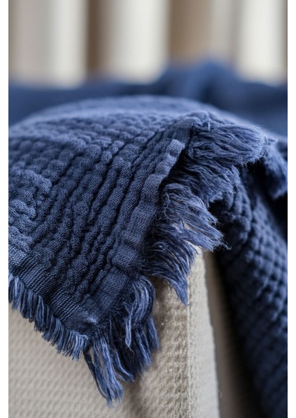 Indigo Müslin Koltuk Şalı / Tv Battaniyesi (100 x 200 Cm) indirimleri