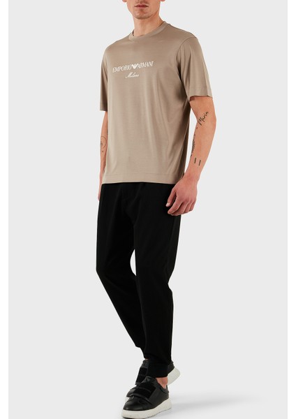 Logo Işlemeli Regular Fit Pamuklu Bisiklet Yaka T Shirt Erkek T Shirt EM001033 AF10017 M6085 fırsatları