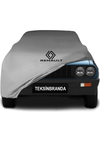Renault 12 Toros Gri Kumaş Araba Branda Logolu Penye Oto Branda