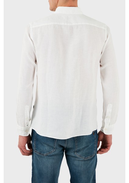 Keten Regular Fit Düğmeli Yaka Logolu Gömlek Erkek Gömlek 50520283 100 fiyatları