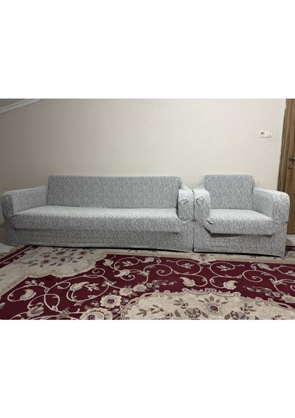 Jakarli Kaliteli Koltuk Örtüsü 3 3 1 1 Lastikli Esnek Yıkanabilir Çekyat Kanepe Kılıfı 331 Krem fiyatları